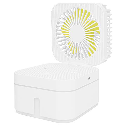 ACTNOW - Mini Humidificador de mesa con USB (4,1 x 4,1 x 3,9 x 7 colores, luz nocturna, silencioso, portátil, con 3 velocidades), color blanco