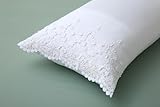 2 fundas de almohada de encaje blanco con flores 3D, 50 x 90 cm