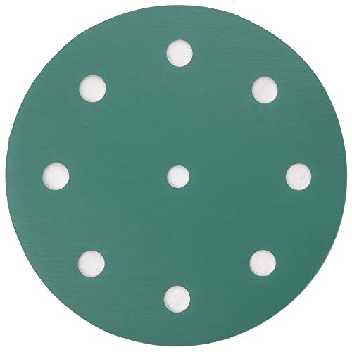 TigerShark 5 Inch Sanding Discs 9 Hole Wet Dry Grit 800/1200/1500/2000 20pcs Pack Special Anti Clog Coating Film Green Line Hook and Loop Dustless Random Orbital Sander Paper Super Fine