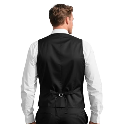 Men's Casual Suit Vest with Pockets V Neck 4 Buttons Vest Plus Size Slim Fit Business Waistcoat for Tuxedo Wedding2