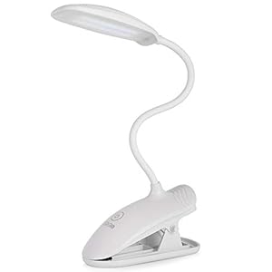 LEDGLE 8W Lampe de Lecture LED pour Livre – Lampe de Bureau à Pince Rechargeable avec Câble USB, 3 Niveaux de Luminosité,Blanc