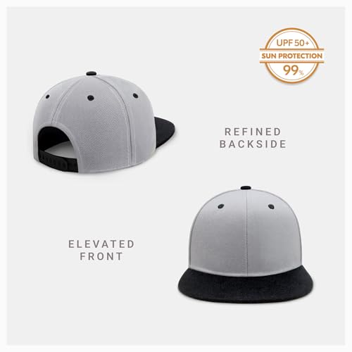 Image of CHOK.LIDS Flat Bill Visor Classic Snapback Hat Blank Adjustable Brim High Top End Trendy Color Style Plain Tone Baseball Cap