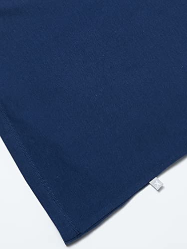 Blusa Básica Infantil Menina Manga Curta Slim Com Bordado Coração Azul Escuro 006