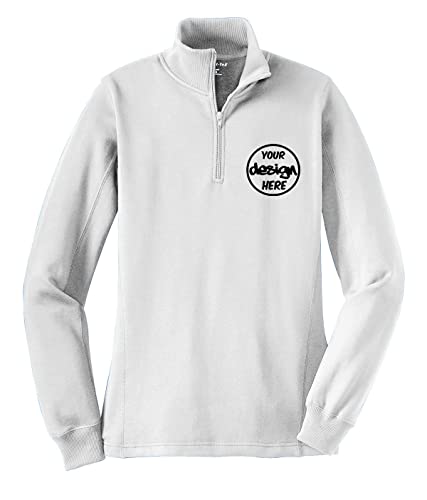 INK STITCH Women Lst253 Custom Embroidery Logo Texts Personalized Quarter Zip Up Pullover2