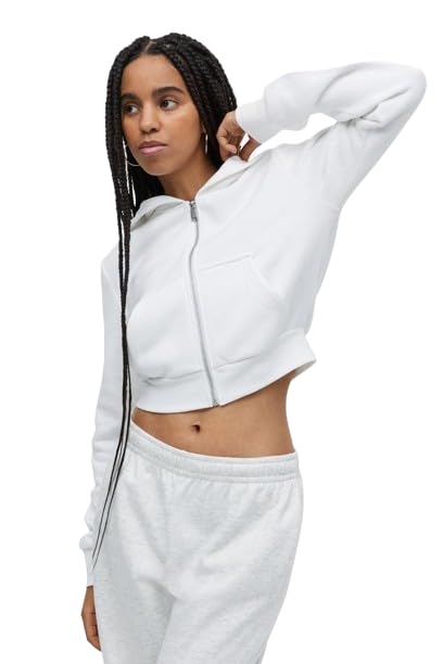 Image of Solid Women's Casual Zipper Hoodie for Winter