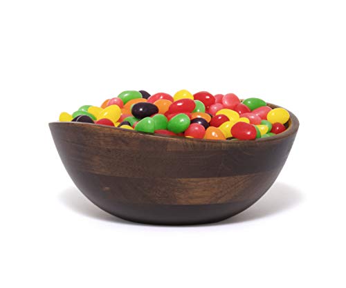 Lipper International S/4 Wavy Rim Bowls, Small, 7 1/2", Set Of 4, Walnut Matte Finish #TOP4