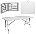 IZTOSS Table Pliante Exterieur Rectangulaire 180x70x74CM,Table Pique-Nique Pliable avec Poignée de Transport pour Camping, Réception, Banquet, Fête (Blanc-Table)