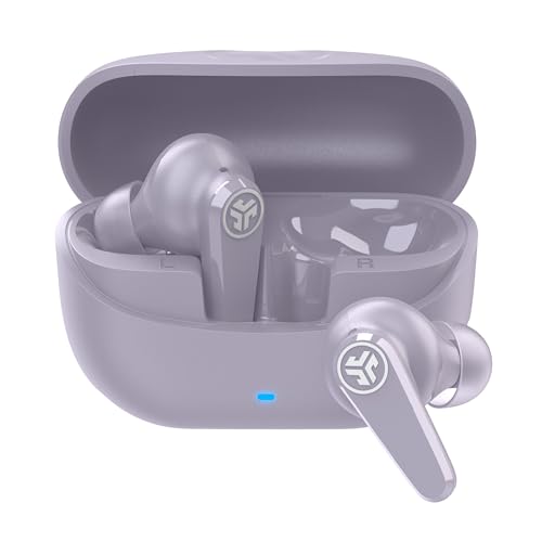JLab Go Pods ANC Earbuds - Hybrid Active Noise Cancelling Bluetooth Earphones, 26+ Hr Playtime Wireless In Ear Buds, IP55 Sweat-Resistant, Custom Sound via App, Multipoint & Clear Calls, Lilac