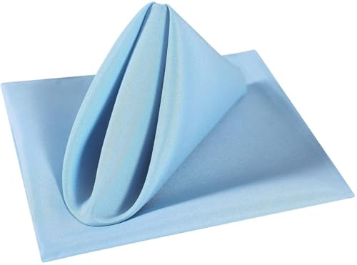 Image of Dining Table Napkins Polycotton Set of 6 Cloth Napkins for Dining Table Dinner Napkins Cloth 17x17 Inches for Party Wedding Cocktails Restaurant Decoration Regular Use Napkins-Light Blue