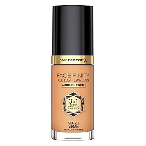 Base de Maquillaje Cremosa Max Factor Face Finity All Day Flawless 3 en 1 Spf 20 Nº N84 Soft toffee 30 ml