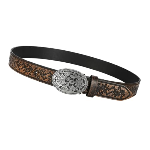 Western Themed Fashion Belt Stylish Wide Waist Sash with Embossed Rustproof Hardware for Daily Wear Travel Occasion