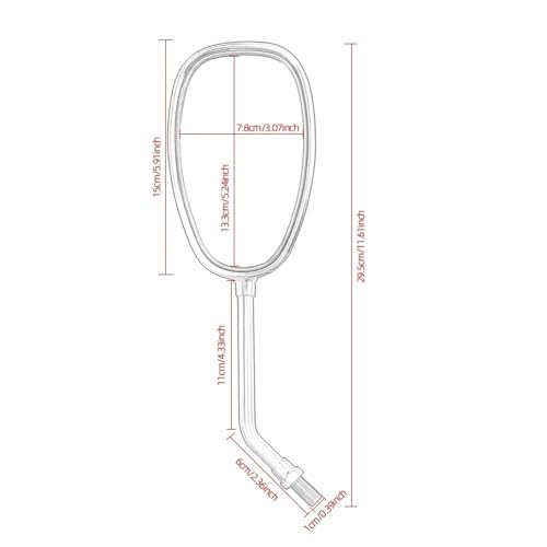 Espejo retrovisor ovalado cromado 10mm retro para motocicleta Suzuki Boulevard y moto eléctrica 2