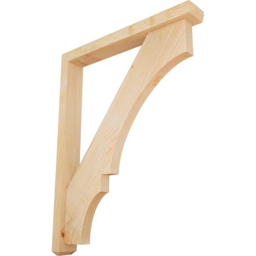 4"W x 30"D x 38"H Balboa Craftsman Rough Sawn Bracket w/Offset Brace, Douglas Fir