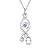 AOBOCO Kette Damen Halskette Silber 925 Evil Eye AnhäNger mit Kristall Stethoskop Schmuck Necklace Geschenke für Frauen Krankenschwester Arzt Medizinstudenten