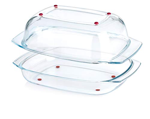 Tescoma Roaster with Lid 42 cm Delícia Glass, Assorted, 43 x 26.5 x 12.7 cm