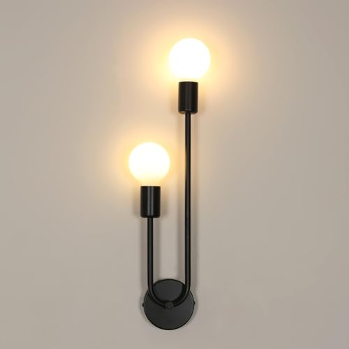 Installazione flessibile: questa lampada a muro vintage è compatibile con le lampadine E27, consentendo di scegliere se orientare la lampadina verso il basso o verso l'alto durante l'installazione, dando libero sfogo alla propria immaginazione