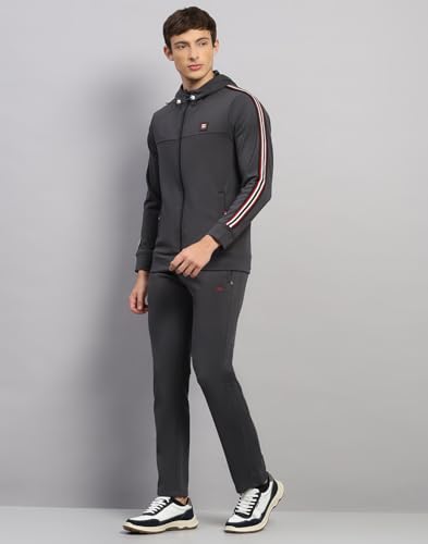 Image of Monte Carlo Mens Regular Fit Solid Collar Neck Full Sleeves Winter Tracksuit| Men Track Suit | Stylish Sportswear Set with Jacket and Lower | Activewear Set For Men's (Pack Of 1)