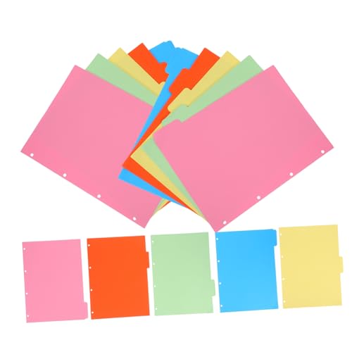 AGFELO 10 セットバインダー仕切り紙 対応 入り 活頁ノート用類タブ 多用途リ