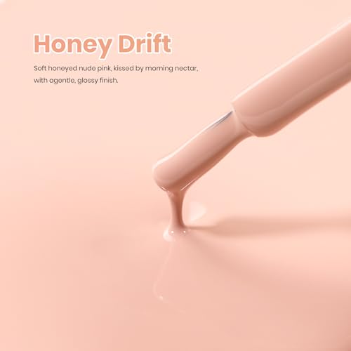 Image of Beetles Coral Pink Gel Polish - Honey Drift Full Size 15ML /0.51Fl Oz, Hema Free Coral Pink Gel Nail Polish, Soak Off UV LED Lamp Bright Holiday Nails Art, Manicure Salon DIY Nails