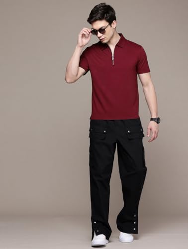 Image of Preneum Men's Polo T‑Shirt | Comfortable Rich Polycotton, Band Collar, Regular Fit | Stylish & Premium All Day Wear (Available in Plus Sizes)