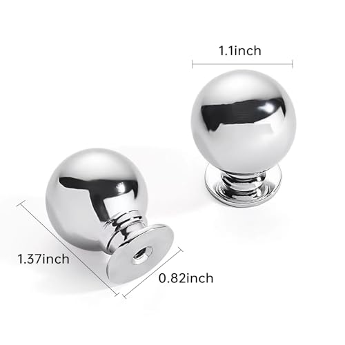 CABDM 10 Pack 1.1 Inch Vintage Ball Polished Chrome Cabinet Knobs Kitchen Cabinet Hardware Drawer Knobs Pulls for Drawers. by CABDM - Used condition - Image 2
