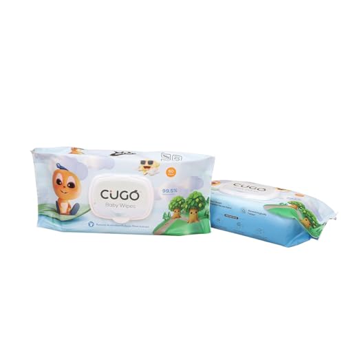 Image of Baby Wipes, Gentle on Sensitive Skin, Plant-Based Fabric, 99.5% Water-Based, Natural Australian Kakadu Plum Infused, Dermatologically Tested, Newborn Safe, Biodegradable | Pack of 2