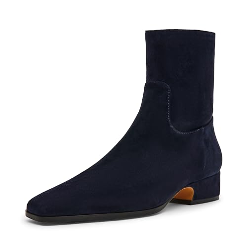 Steve Madden Women's Dusty Ankle Boot, Navy Suede, 6.5