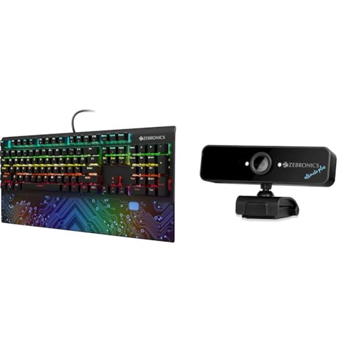 Image of ZEBRONICS Zeb-MAX Chroma Premium Mechanical Gaming Keyboard with 104 Tactile Switch Keys, Wrist Rest