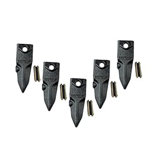 Teeth X156XTL 6737325T 5pk us, 6737325T,7107320, Tiger Rock Bucket Digging Teeth X156XTL w Roll Pins P156 for X156 Style Tooth . (Teeth X156XTL 6737325T 5pk us)