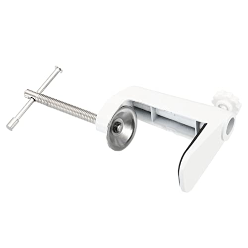Image of PATIKIL 0.29 inch /0.47 inch Hole Dia. Desk Table Mount Clamp, Universal C Shape Desk Clamp with Adjustable Screw for Microphone Arm Lamp Stand, White