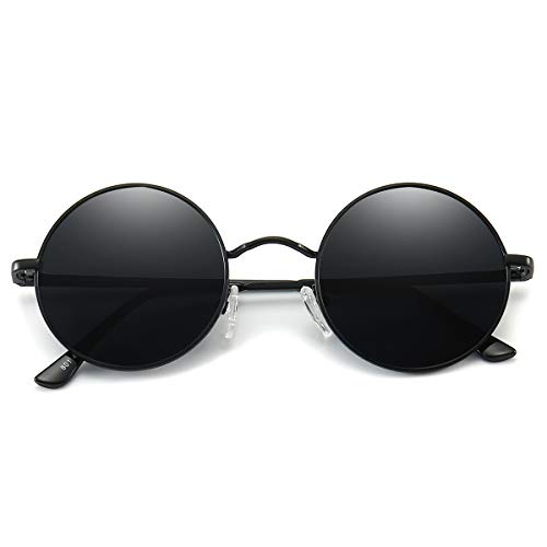 Dollger Round Polarized Sunglasses for Men Women Retro Metal Small Circle Hippie Sunglasses2
