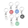 Yardwe 6 pièces Porte-clés Métal Inoxydable avec Jetons pour Caddie Supermarché Lot de Colorées Design Rond Pratique et Résistant pour Courses et Chariot