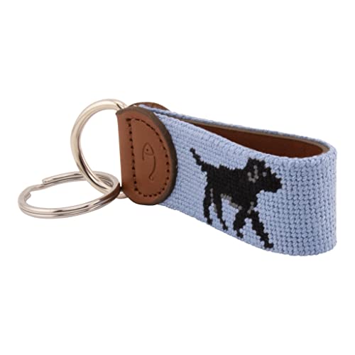 Image of Leather Hand-Stitched Needlepoint Key Fob or Key Chain