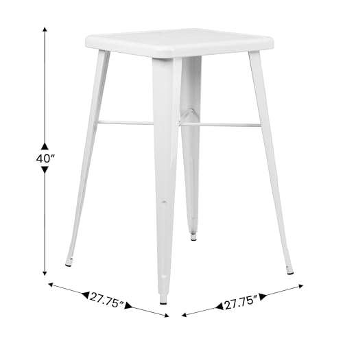 White Metal Bar Height Table for Commercial Use