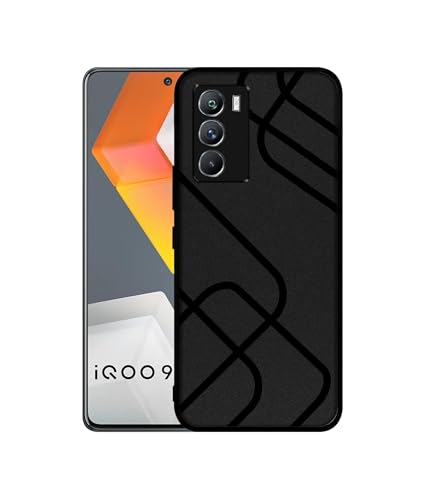 Image of Zig-Zag Black Line Design Premium 2D Printed Metal Back Case Cover for iQOO 9 SE 5G / Neo 5s 5G