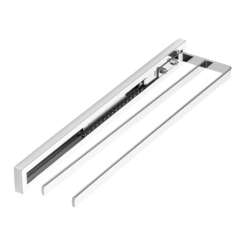SOTECH Handtuchauszug Style 2-armig Chrom poliert 415 mm Auszugsweg 300 mm Handtuchhalter für Seitenmontage an Waschtisch in Bad und Küche