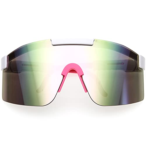zeroUV - Futuristic Side Panel Cyberpunk Monoblock Shield Sunglasses D266