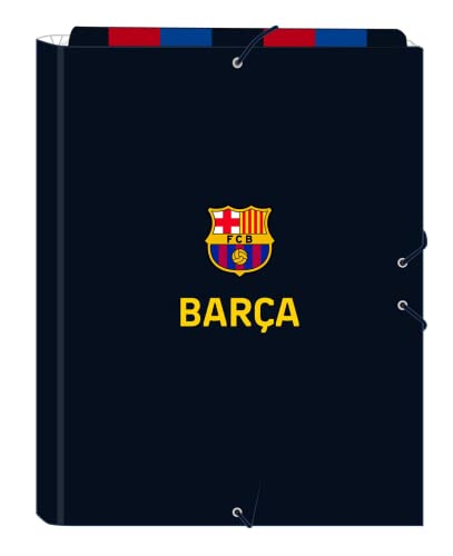 Safta - Carpeta Cartón Folio Gomas Solapas F.c. Barcelona Azul Marino Y Granate En Oferta Carpeta Folio 3 Solapas F.c.barcelona 1ª Equip. 22/23