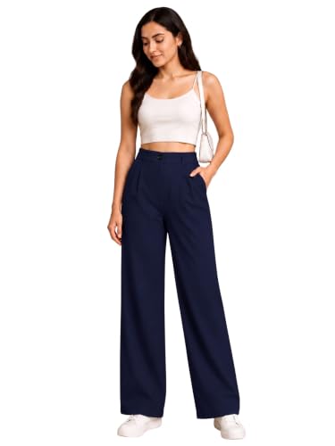 Image of Womens NS Lycra Korean High Waist Straight Pants