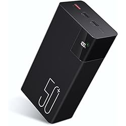 Bateria Externa Para Movil Amazon Smileader Power Bank to 50000 mAh :Batería Externa de Carga rápida de 22,5W - Batería Externa de Gran Capacidad con Linterna-Ferroso