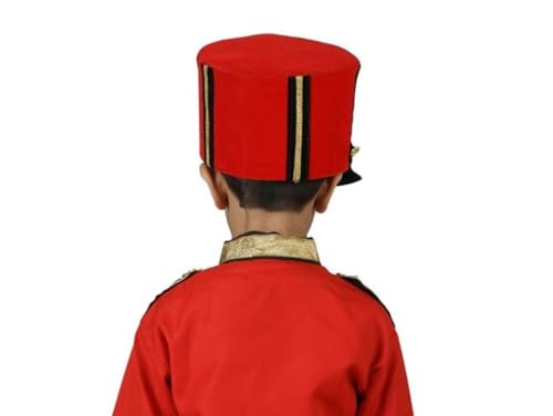 Image of BookMyCostume British Soldier Mangal Pandey Sepoy Hat Fancy Dress Costume Accessories