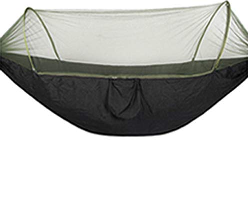 asdf Mosquitera Exterior Hamaca Sombrilla Cama De Camping Portátil Columpio De Alta Intensidad para Dormir 250 X 120 Cm (Negro)
