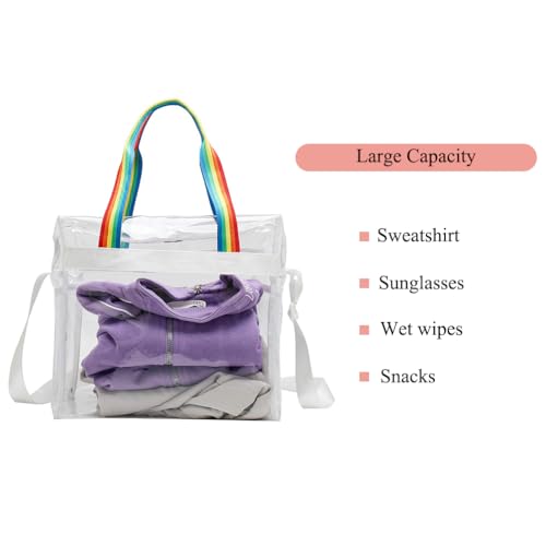 12x6x12 Stadium Bag - Clear Tote with Shoulder Strap, Stadium Approved for Concert, Work, Gym3