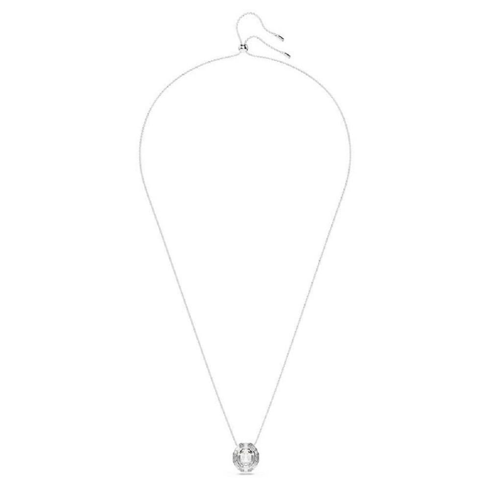 SwarovskiMesmera pendant, Octagon cut, White, Rhodium plated