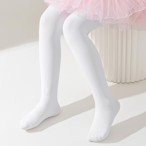 Mini angel Girls Fleece Lined Tights Winter Thick Thermal Leggings Footed Dance Tights Age 5-11, 1/2 Pairs2