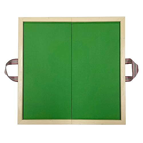 Tragbarer klappbarer Kartentisch, Holz Pokertisch für Dominosteine, grüne Filzoberfläche, platzsparendes Design für den Innen- und Außenbereich