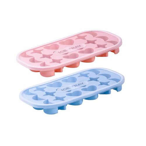 2 Piezas Moldes de Cubos de Hielo de Silicona con Tapa