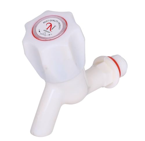 Image of White Plastic Water Tap - Wall Mounted Bib Cock for Bathroom, Kitchen & Garden | Leak-Proof & Durable Faucet Combo Set (Pack of 6)