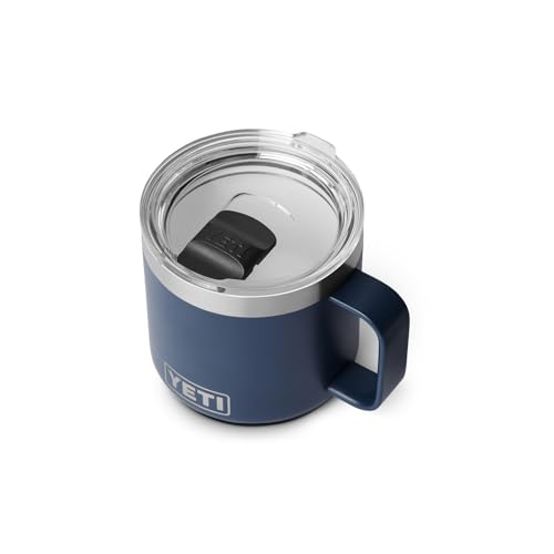 YETI Rambler 14 oz Ceramic Lined Stackable Mug, Vacuum Insulated, Stainless Steel with MagSlider Lid, Navy