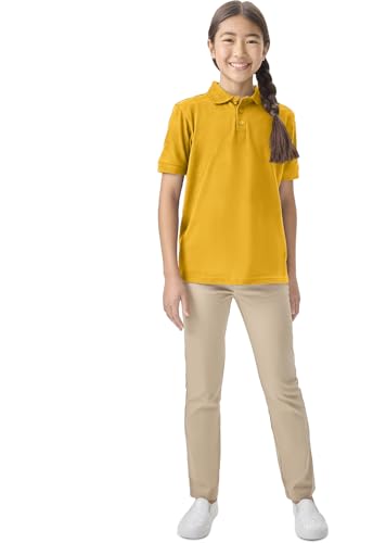 Image of Classroom School Uniforms for Boys and Girls Short Sleeve Pique Polo | Unisex Youth Shirt, Matching Ribbed Collar, Banded Sleeves, Three-button Placket, Comfortable Fit, School Uniform Essential